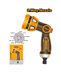 Pistola de Riego Metálica 9 Posiciones Regado Regar Manguera Canilla Ingco HWSG6091