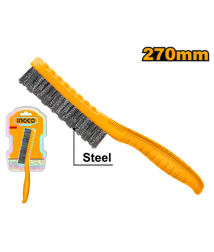 Cepillo de Alambre 270mm Ingco Naranja/Amarillo HKTWB2705