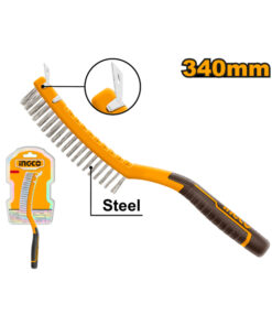 Cepillo de Alambre 340mm Con Cuchilla Espátula de Pala Ingco Naranja/Amarillo HKTWB3403