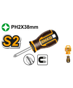 Destornillador Phillips S2 PH2 x 38mm Imantado Ingco HSDPH2038