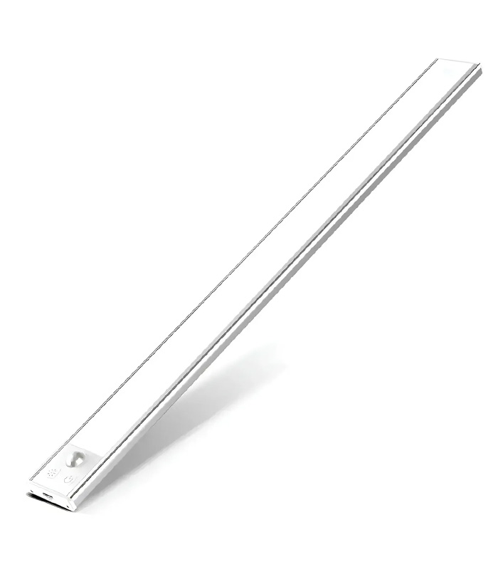 Listón Barra Luminaria Luz LED Recargable USB Para Bajo Mesada 600mm 2.3W Con Sensor de Movimiento JA LUDR060
