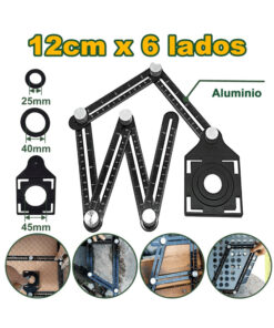 Regla Escuadra 6 Lados Multiangulos Con Plantilla Agujeros Instalador Instalación de Porcelanatos Cerámicos Jadever JDSR5601