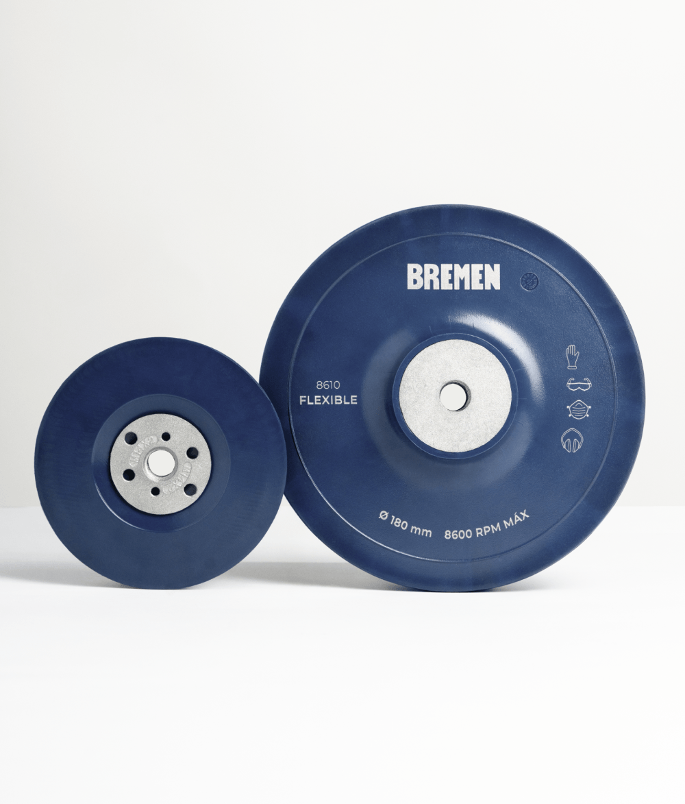 Plato Base Soporte de Apoyo Flexible TPE 115 mm para Discos Lija de Fibra Para Superficies Curvas Bremen 8583 - Imagen 5