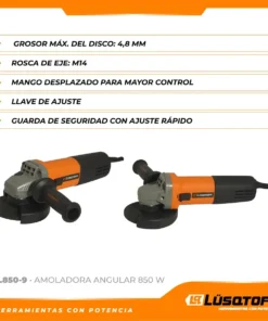 Alternative view of Amoladora Angular Eléctrica 850W 115mm 4 1/2" Lüsqtoff AML850-9