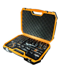 Juego Set Kit de Tubos Bocallaves 1/2" 1/4" + Accesorios x 79 piezas Lusqtoff Naranja/Negro L5730