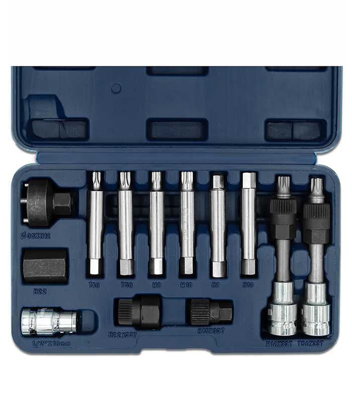 Juego Set Kit Tubos Bocallaves y Puntas para Alternador Encastre 1/2" 13 piezas Bremen 5904 - Imagen 2
