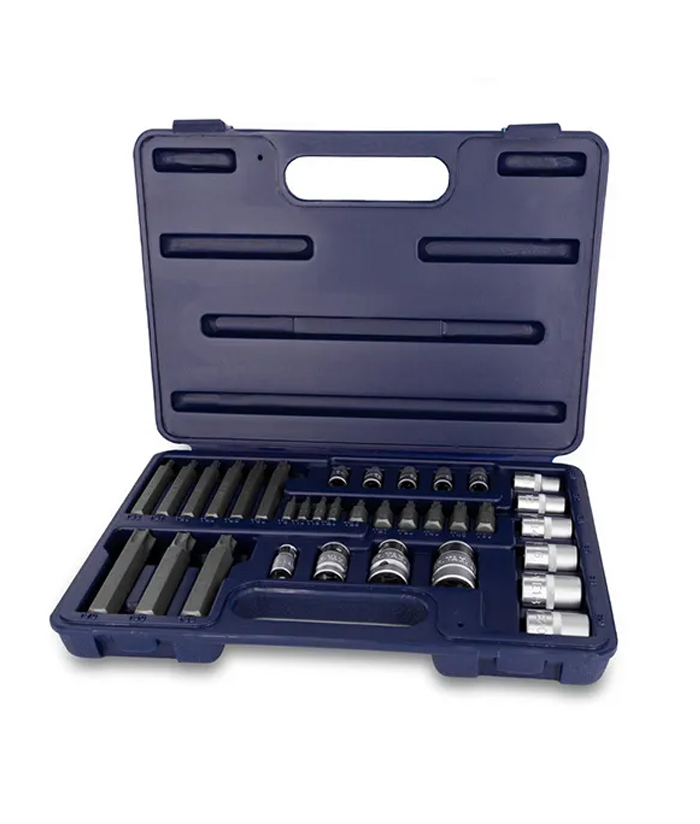 Juego Set Kit Tubos Bocallaves y Puntas Tamper Torx 34 Piezas Bremen 3159 - Imagen 2