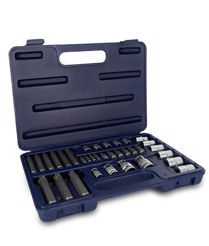 Juego Set Kit Tubos Bocallaves y Puntas Tamper Torx 34 Piezas Bremen 3159 - Imagen 4