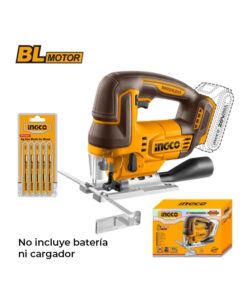 Sierra Caladora Brushless A Batería Inalámbrica Motor Sin Carbones 20V Ingco Amarillo Naranja CJSLI1008
