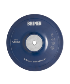 Plato Base Soporte de Apoyo Flexible TPE 180 mm para Discos Lija de Fibra Para Superficies Curvas Bremen 8610