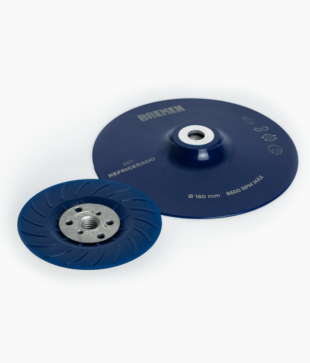 Plato Base Soporte de Apoyo Refrigerado 115 mm para Discos Lija de Fibra Para Superficies Planas Bremen 8584 - Imagen 4