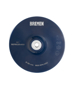 Plato Base Soporte de Apoyo Refrigerado 180 mm para Discos Lija de Fibra Para Superficies Planas Bremen 8611
