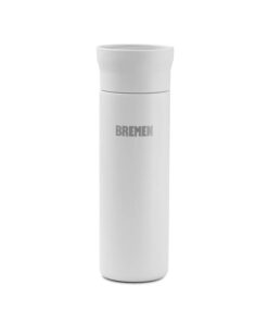 Botella Vaso Termo Térmico Tapa 360° 0,45 Litros Gris Blanco Acero Inoxidable Bremen 8311