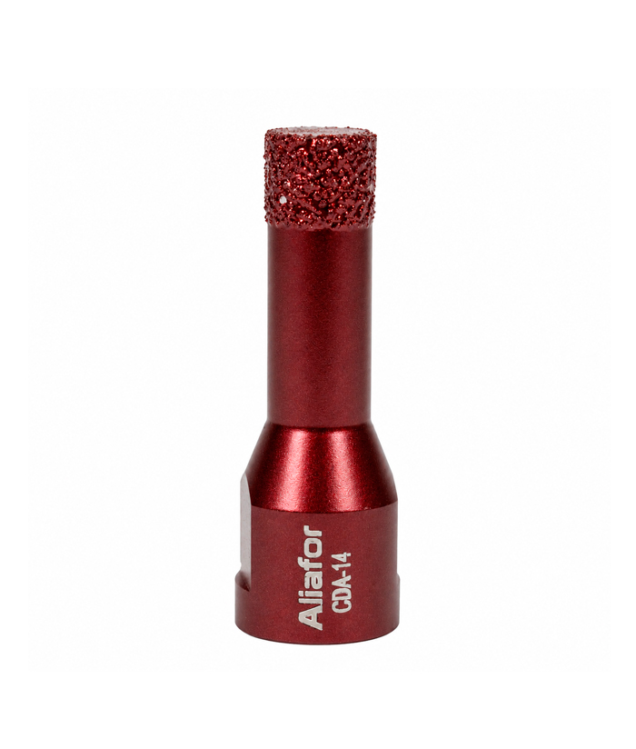 Mecha Copa Diamantada 14mm Para Amoladora Porcelanatos Cerámicos Cerámicas Corte En Seco Encastre M14 Aliafor Rojo CDA-14