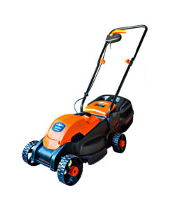 Cortadora de Pasto Césped Eléctrica 1200W Con Bolsa 3 Niveles Alturas Nebraska Jardín Naranja/Negro NEMECP1200