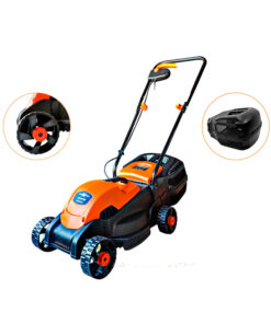 Alternative view of Cortadora de Pasto Césped Eléctrica 1200W Con Bolsa 3 Niveles Alturas Nebraska Jardín Naranja/Negro NEMECP1200