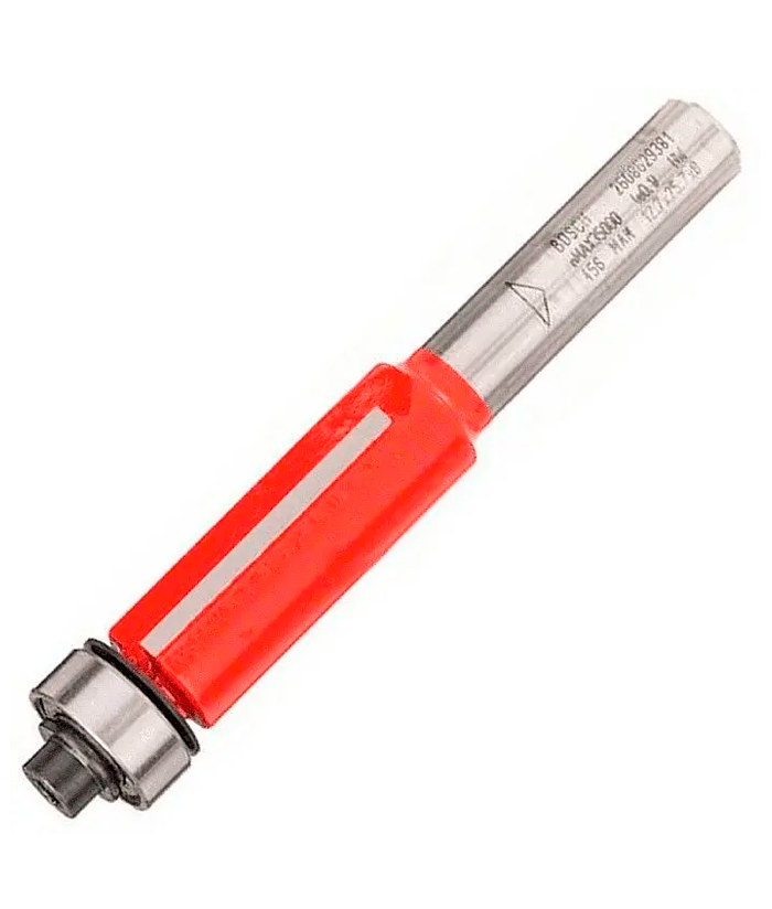 Fresa Expert Para Router Fresadora Tupí Recta Encastre 8mm 12.7 x 25.4 Con Rodillo Inferior Copiador Copiadora Profesional Bosch 2608629381