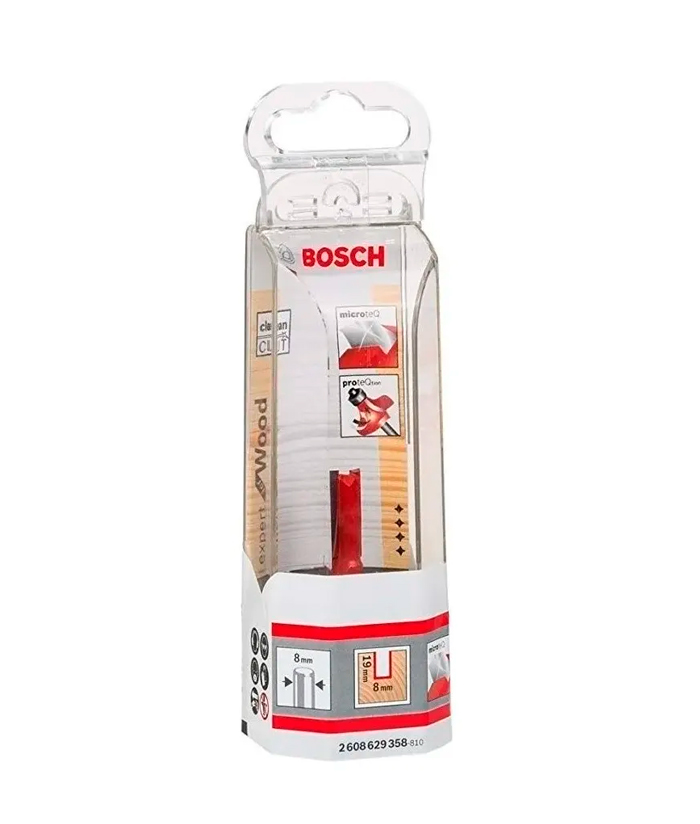 Fresa Expert Para Router Fresadora Tupí Recta Dos Filos Encastre 8mm 8 x 19 Profesional Bosch 2608629358 - Imagen 2
