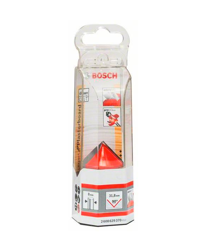 Fresa Expert/Durlock Para Router Fresadora Tupí En V Dos Filos Encastre 8mm 31,8 x 19 Profesional Bosch 2608629370 - Imagen 2