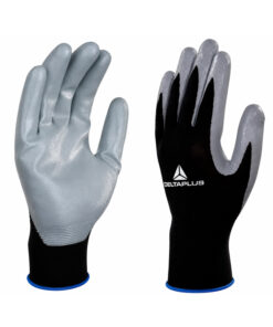 Guante Poliéster Palma Nitrilo Talle 10 Delta Plus Gris Y Negro VE712GR10