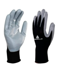 Guante Poliéster Palma Nitrilo Talle 9 Delta Plus Gris Y Negro VE712GR09
