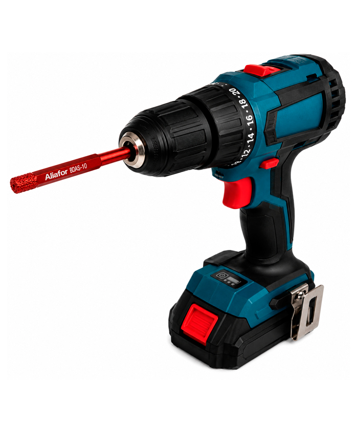 Mecha Copa Diamantada 10mm Porcelanatos Cerámicos Cerámicas Corte En Seco Encastre Hexagonal Aliafor Rojo BDAS-10 - Imagen 2