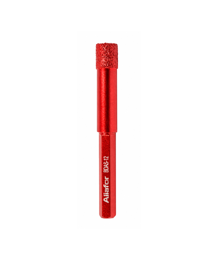 Mecha Copa Diamantada 12mm Porcelanatos Cerámicos Cerámicas Corte En Seco Encastre Hexagonal Aliafor Rojo BDAS-12