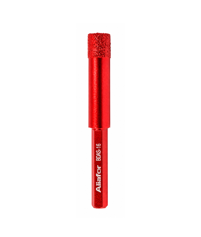 Mecha Copa Diamantada 16mm Porcelanatos Cerámicos Cerámicas Corte En Seco Encastre Hexagonal Aliafor Rojo BDAS-16