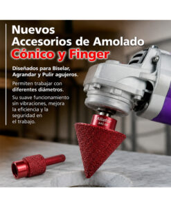 Alternative view of Mecha Cónica Copa Diamantada 38mm Para Amoladora Porcelanatos Cerámicos Cerámicas Corte En Seco Encastre M14 Aliafor Rojo AAC-38