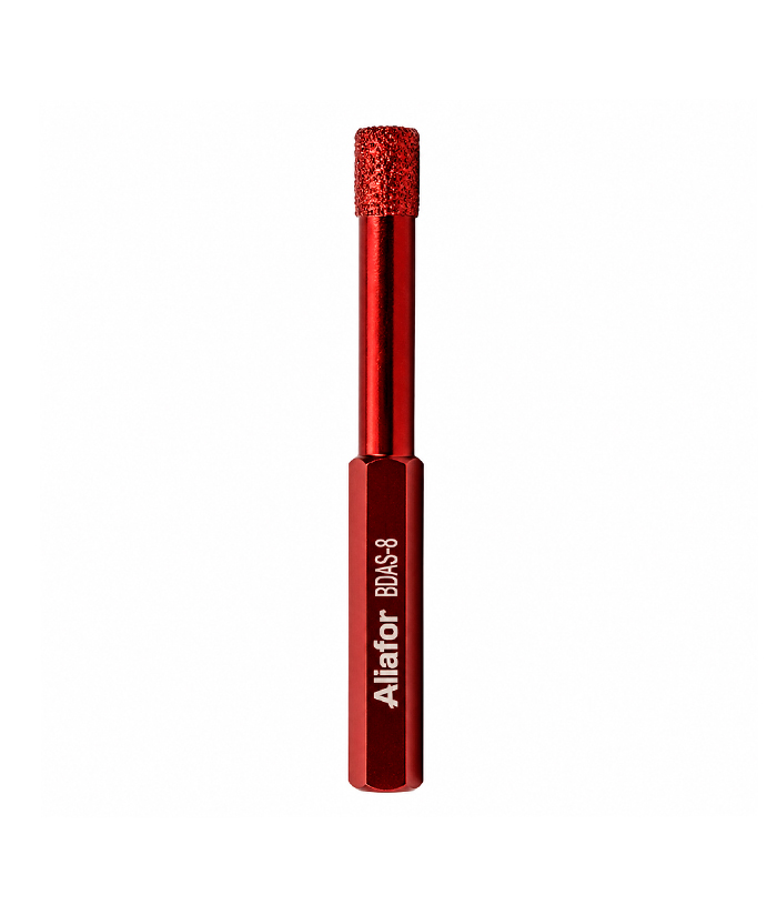 Mecha Copa Diamantada 8mm Porcelanatos Cerámicos Cerámicas Corte En Seco Encastre Hexagonal Aliafor Rojo BDAS-8