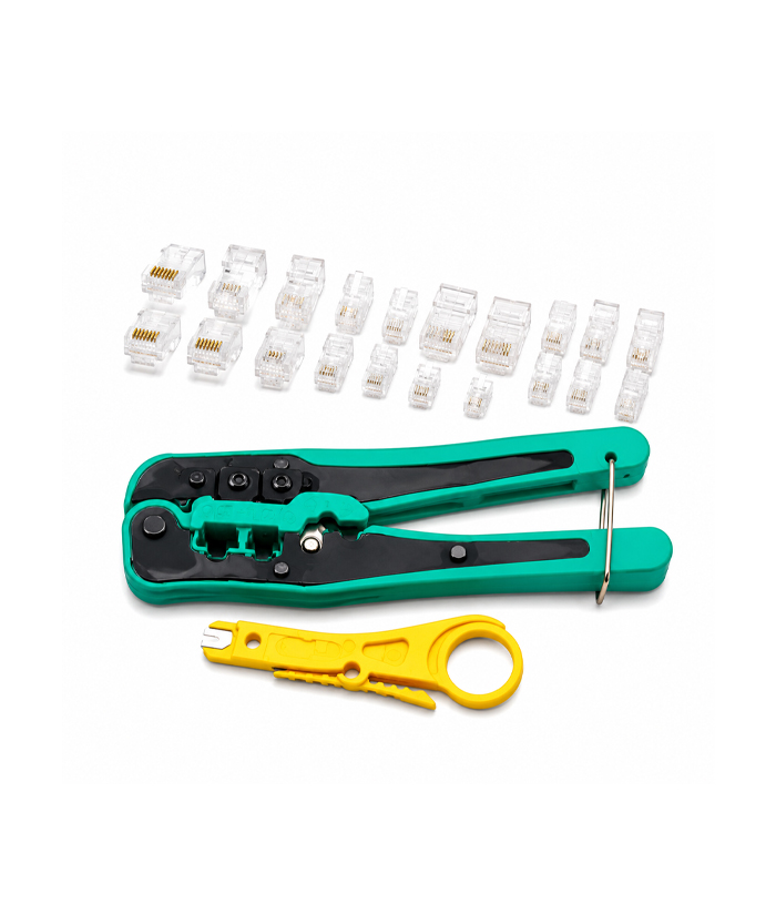 Juego Set Kit Electricista Pinza Crimpeadora 200B Crimpadora + Pelacables con Conectores Modulares JA DES8805 - Imagen 2