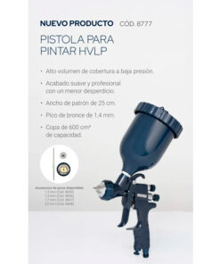 Alternative view of Pistola Para Pintar Neumática HVLP Pico Bronce 1,4 mm Bremen BRE8777