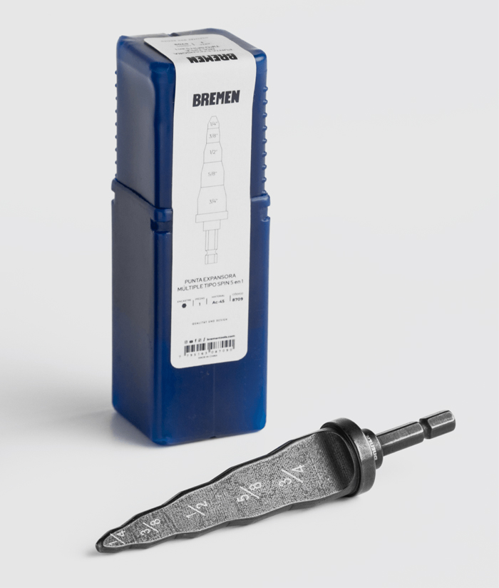 Mecha Punta Expansora Expansor 5 en 1 Múltiple Caño Cañerías Cobre Pestañas Pestañadora 1/4", 3/8", 1/2", 5/8" y 3/4" Bremen 8709 - Imagen 3