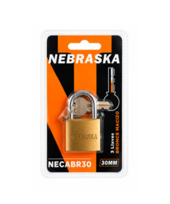Candado De Bronce Macizo 30mm Con 3 Llaves Nebraska NECABR30