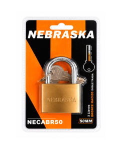 Candado De Bronce Macizo 50mm Con 3 Llaves Nebraska NECABR50