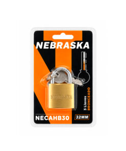 Candado Hierro Bronceado 32mm 3 Llaves Nebraska NECAHB30