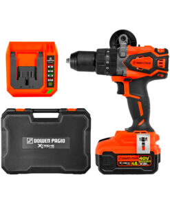 Taladro Percutor A Batería Brussles 40v 13mm + Maletín + Cargador De Batería + 2 Baterías 40 V - 4,0 Ah Naranja Dowen Pagio 9992947