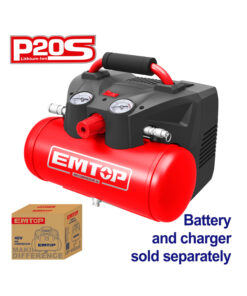 Compresor de Aire Inflador Portátil 40V 120psi 6 Litros Emtop ELAR2001