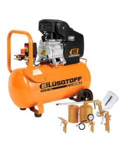 Compresor de Aire Eléctrico 2.5HP 50lts Lusqtoff Naranja LC2550B-8KIT