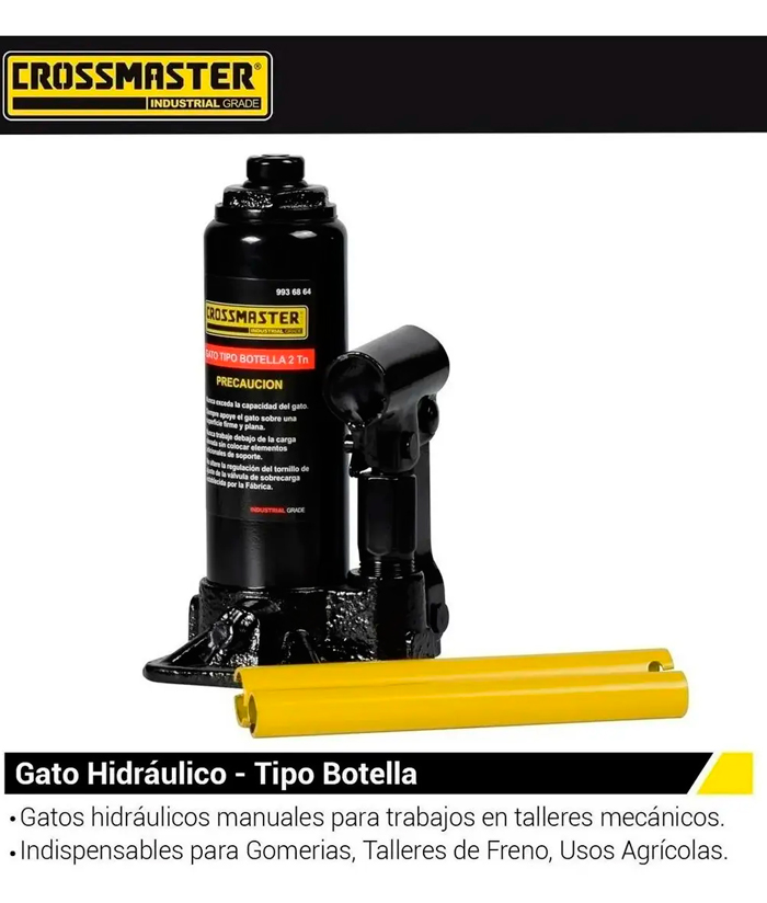 Crique Gato Hidráulico Telescópico Tipo Botella 2 Toneladas Crossmaster 9936864 - Imagen 2