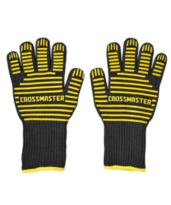 Guantes Para Alta Temperatura Siliconado 350º 500º Protección al Calor de Aramida Crossmaster Negro/Amarrillo 9975050