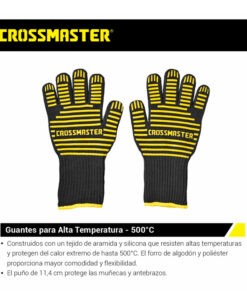 Alternative view of Guantes Para Alta Temperatura Siliconado 350º 500º Protección al Calor de Aramida Crossmaster Negro/Amarrillo 9975050