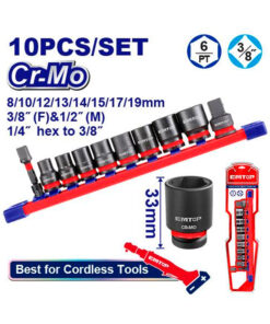 Juego Set Kit de Tubos de Impacto 3/8" x 10pzs Emtop EMSSD38104