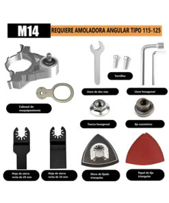 Alternative view of Juego Set Kit De Multicorte Para Amoladora Oscilatoria De Encastre M14 115/125mm x 11 Piezas Sierra Oscilatoria Oscilante Multifunción Multiuso Multimaterial Multiherramienta Ruhlmann RU25503