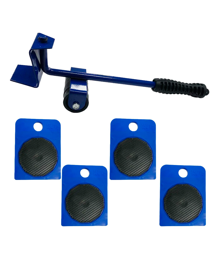 Juego Set Kit Soporte Base con Ruedas Auxiliares Elevador Deslizador Muebles Con Palanca x 5 Piezas Ruhlmann RU30251
