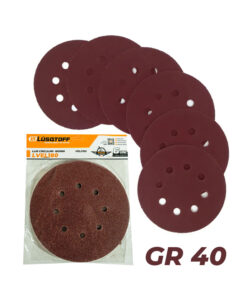 Juego Set Kit Discos Lijas Circulares 180mm Grano 40 Con Velcro Abrojo LVEL18040-9 Lusqtoff