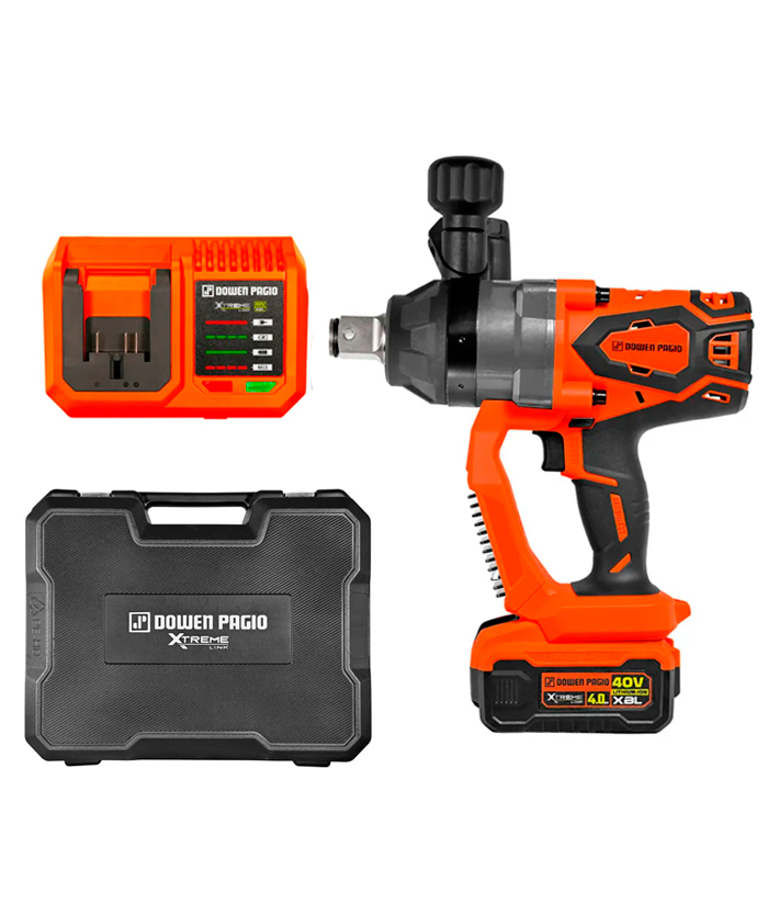 Llave De Impacto A Batería Brussles Encastre 1" 2500 Nm 40v + Maletín + Cargador Carga Rápida + 2 Baterías 40 V - 4,0 Ah Naranja Dowen Pagio 9992958