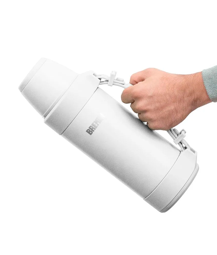 Termo 1.2lts Acero Inoxidable Gris/Blanco Bremen 8220 YERBERA DE REGALO! - Imagen 2