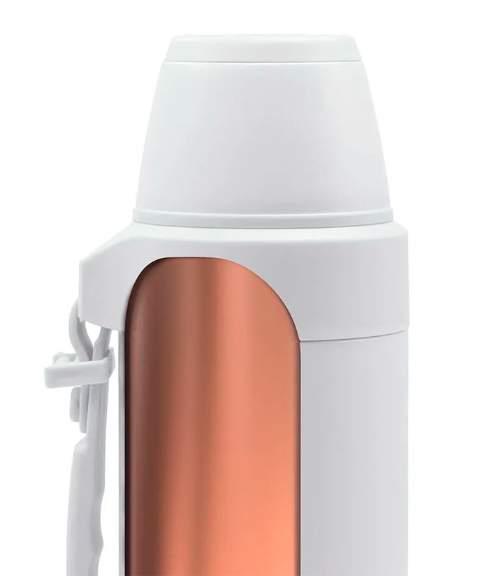 Termo 1.2lts Acero Inoxidable Gris/Blanco Bremen 8220 YERBERA DE REGALO! - Imagen 4