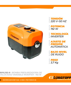 Alternative view of Electrobomba Presurizadora De Velocidad Variable Inverter 30 Metros 192W Lusqtoff BPIL192-8